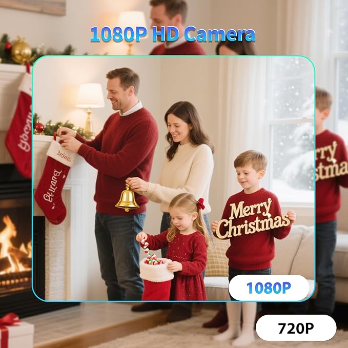 Mini Indoor Wireless WiFi Camera Small Home Security Cameras Tiny Body Small Outdoor Camara Nanny Cam Pet Dog House Security Camaras micro Door Room Cam Clear Night Vision and Motion Detection Monitor