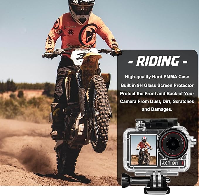 BO&DQQ Underwater Waterproof Case Compatible with DJI Osmo Action 5 Pro/Action 4/Action 3, 164FT/50M Dive Diving Housing Cover Shell with Camera Handle Mount Accessories Kit