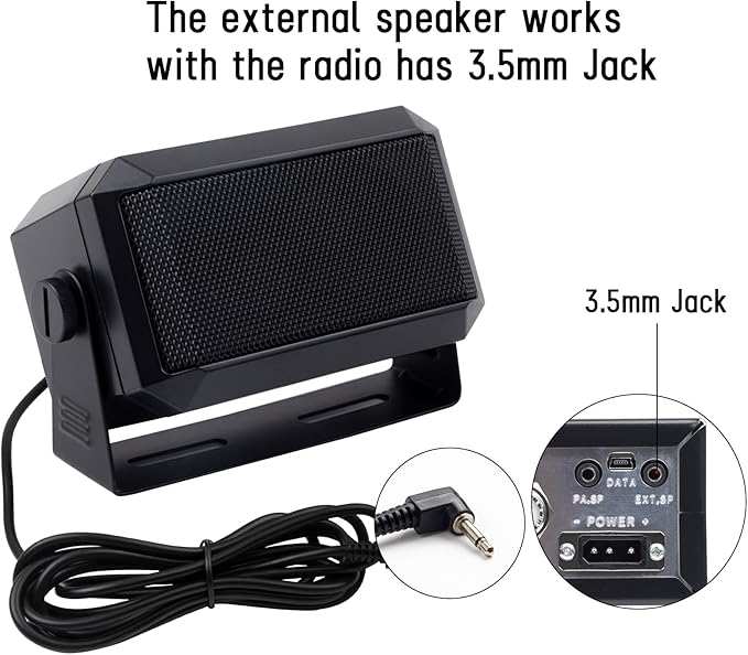 VECTORCOM Rectangular 3.5mm Plug 5W External Speaker/CB Speaker for Ham Radio, CB and Scanners TRD550