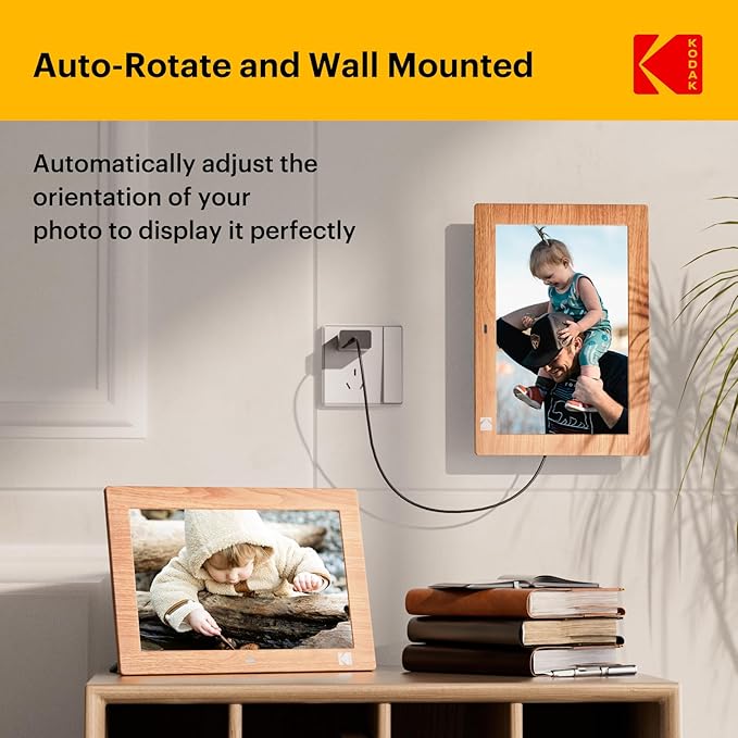 KODAK Digital Picture Frame with Remote Control, 10.1 Inch Digital Picture Frame with 1280x800 IPS HD, Wall Mountable Programmable Auto On/Off, NO WiFi