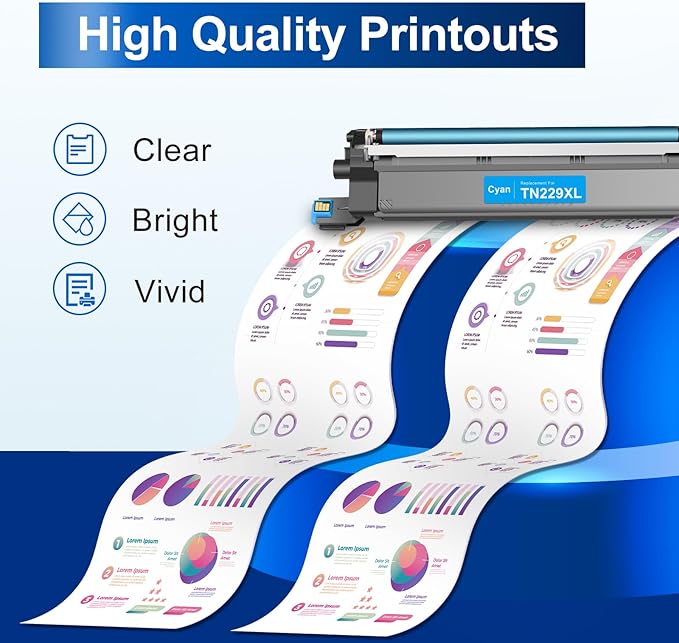 InkNI Compatible TN229XL TN229 MFC-L3780CDW Toner Cartridges Replacement for Brother TN229XL TN229 TN 229XL TN-229 for HL-L3280CDW HL-L3220CDW HL-L3300CDW MFC-L3720CDW HL-L3295CDW Printer (5 Pack)