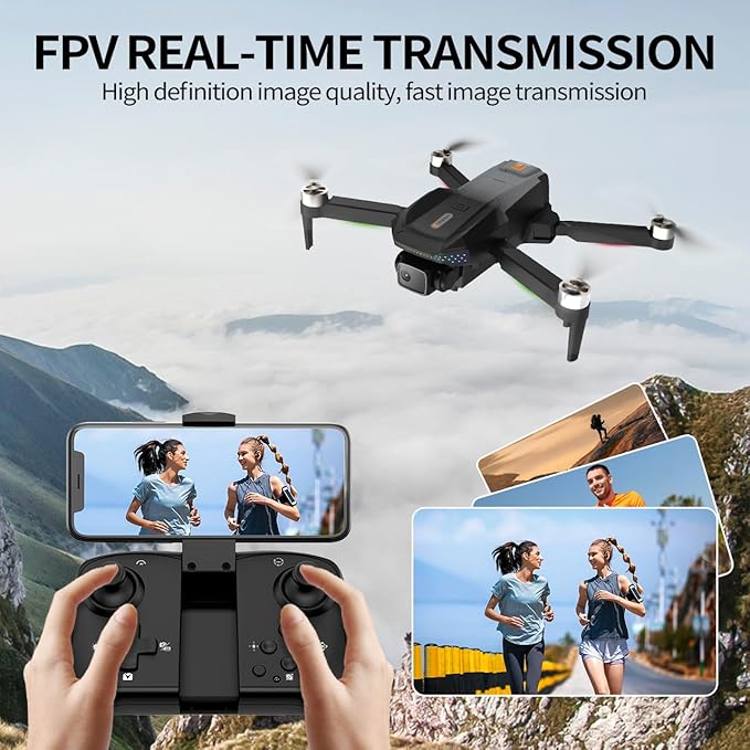 Drone with 1080P HD Camera, Brushless Motor FPV Foldable Quadcopter for Adults and Beginners, Up to 50 Mins Flight Time with 2 Batteries, 360° Flip, One Key Start, Altitude Hold, Carrying Case