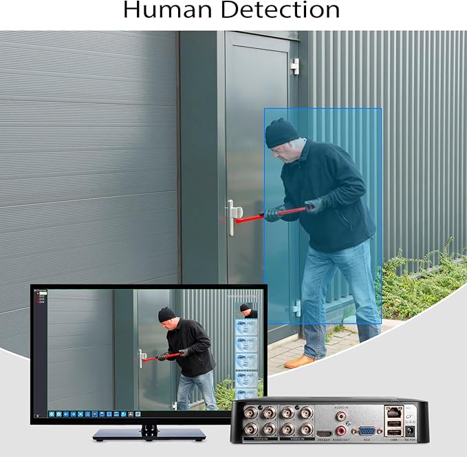 1080P 8CH Surveillance DVR Recorder H.265+ Standalone 6-in-1 CCTV Digital Video Recorder 8 Channel DVR for Security Camera Home Surveillance System, Mobile APP & PC Remote (No Hard Drive)