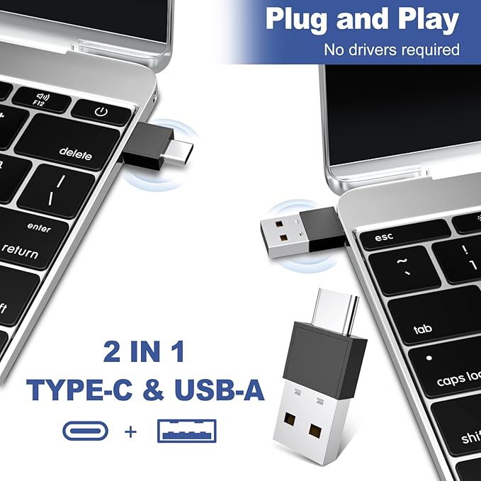 Presentation Clicker PowerPoint Wireless Presenter Remote: USB C Laser Pointer Computer Clickers, Hyperlink Finger Ring Project Power Point PPT Clicker for Mac Laptop Office, Google Slide Advancer