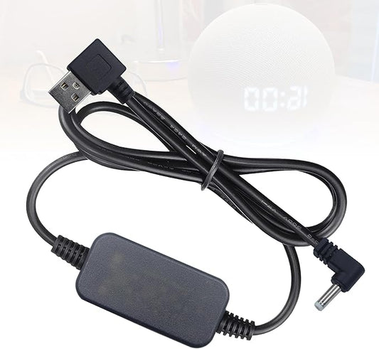 USB A to DC Charger Adapter for Echo Dot 3rd/4th/5th Gen, Echo Dot 3rd/4th Gen with Clock Kids,Echo Spot (Black - USB A to DC)