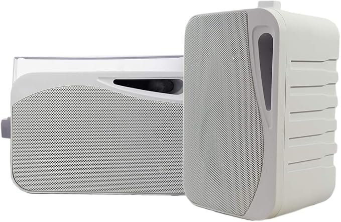 Rockville HP4S Pair 360W 4" Outdoor/Indoor Speakers 4 Ohm, Weather-Resistant, Swivel Brackets, 4" Woofer + 1/2" Tweeter, for Home Theater and Patio