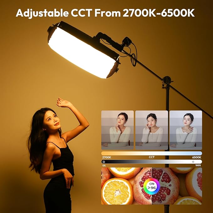 Ulanzi AL60 Inflatable Tube Light - LED Video Light Photography with Remote, 2700K-6500K CRI≥96 10 Effects Portable Photography Camera Soft Light for Game/Live Stream/YouTube(Not Adapter & Power Bank)