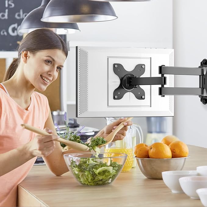 WALI Mount for Echo Show 21, Echo Show 15, Adjustable Wall Mounting Bracket with Heavy Duty 15” Extension Arm, Rotate Tilt Swivel for Echo Show 21, Echo Show 15, Holds up to 33lbs, Black
