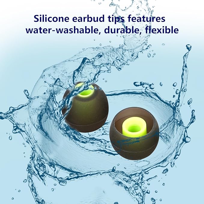 Silicone Replacement Earbud Tips for In-Ear Headphones (Inner Hole 3.8mm-5.1mm) - 9 Pairs, S/M/L