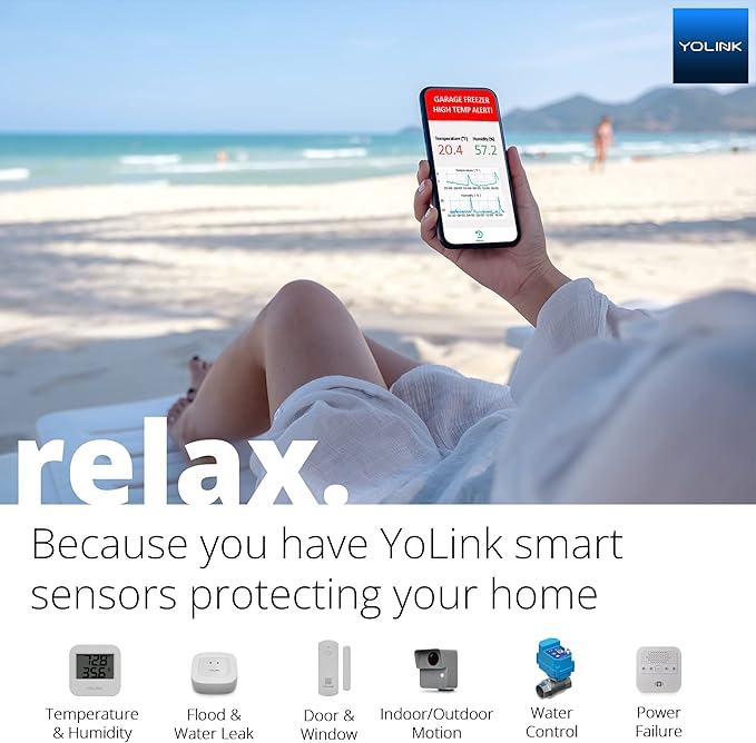 YOLINK LoRa Smart Outdoor Contact Sensor, Gate & Shed Door Sensor, Universal Contact-Closure Sensor, Email/SMS/Push Alerts, 1/4 Mile Range, Alexa, IFTTT, Home Assistant (Hub Required)