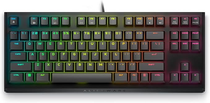 Alienware Tenkeyless Gaming Keyboard - AW420K - Dark Side of The Moon - Wired, Programmable, Cherry MX Red, USB, AlienFX RGB / 16.8 Million Colours