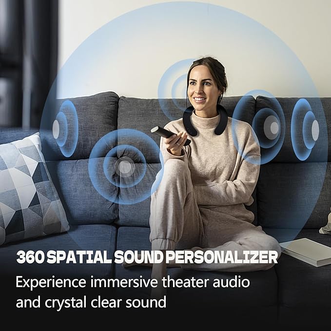 Wireless Neck Speakers - 3D Surround Sound & Ergonomic Design, 24H Playtime,Fashionable Style for Gym/Travel Home, Office, and Outdoors