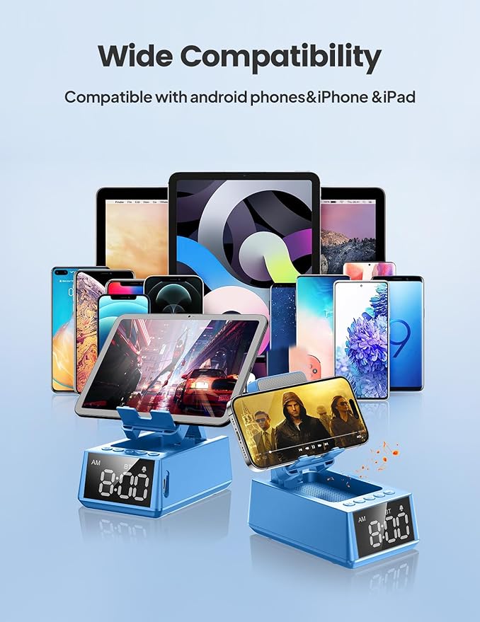 Birthday Gifts for Men Women, Cell Phone Stand Bluetooth Speaker with Anti-Slip Base, Hd Surround Sound, Cool Multi Functional Gadget, Unique Gift for Him, Her, Husband, Wife, Dad, Mom