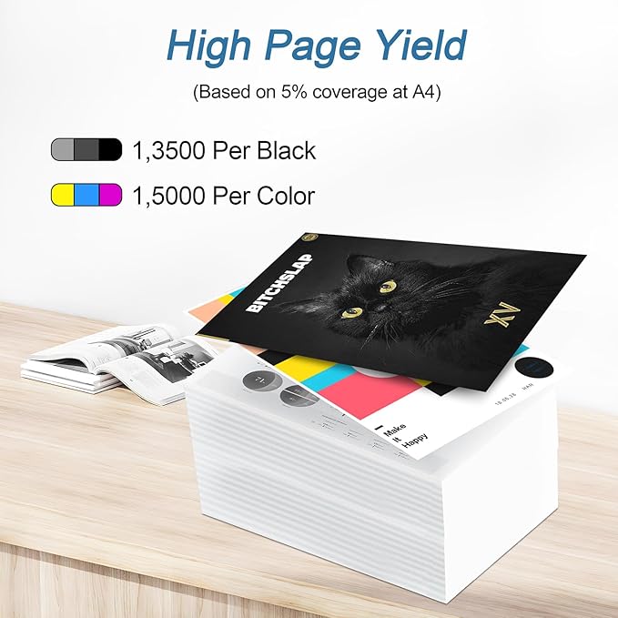 650A Toner Cartridges(with Chip) 4 Pack Compatible with 650A Toner Cartridges CE270A CE271A CE272A CE273A for Enterprise CP5525 CP5520 M750 Printer (Black Cyan Magenta Yellow)