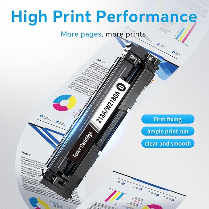 218A High Yield Toner Cartridge (With Chip) Replacement for HP 218X/218A/218 to Compatible with HP Color Laser Jet Pro 3201dw MFP 3301cdw MFP 3301fdw MFP 3301sdw W2180X W2181X W2182X W2183X (BK/Y/C/M)