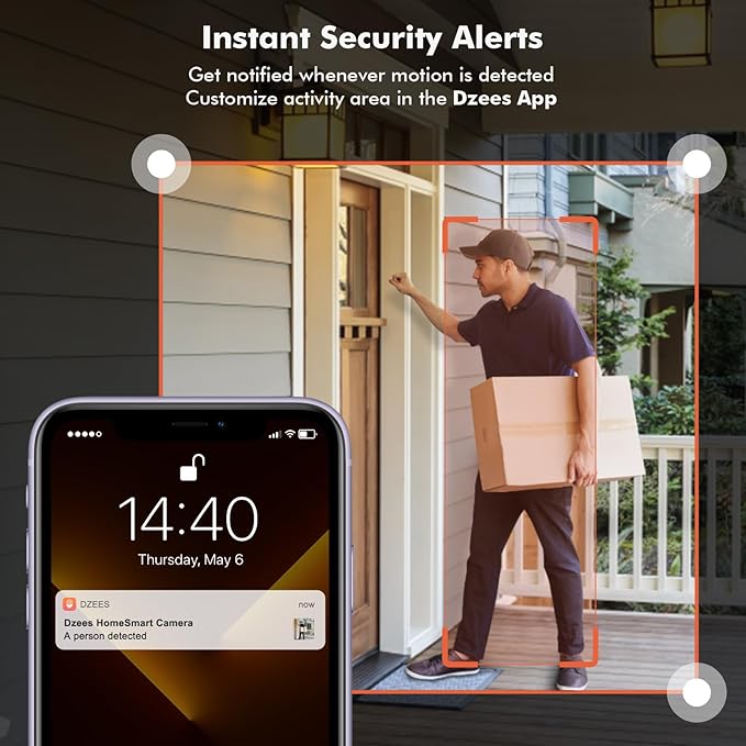 Dzees Wireless Security Camera Outdoor with Magnetic Mount, 4MP Battery Powered Security Cameras Wireless Outdoor for Home Security, AI Motion Detection/2-Way Talk/Color Night Vision/Ip66/Cloud-4-Pack