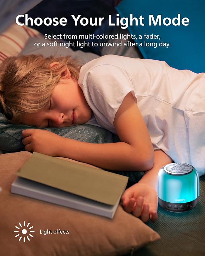 Philips S1108 Portable Bluetooth Speaker, 3W RMS, 9H Playtime, TWS Stereo Pairing, LED Light Effects, USB-C Charging – Compact Wireless Speaker for Home, Outdoor, Travel