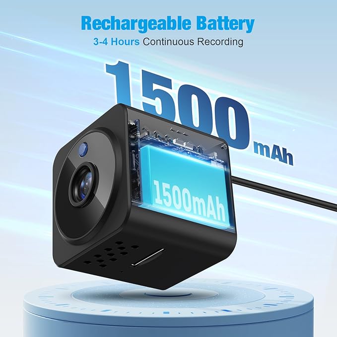 Hidden Camera Spy Camera,1080P HD Mini Nanny Cam for Home/Office with Night Vision, App Control WiFi Indoor Security Cameras, Motion Detection,Wireless Remote Viewing Cam