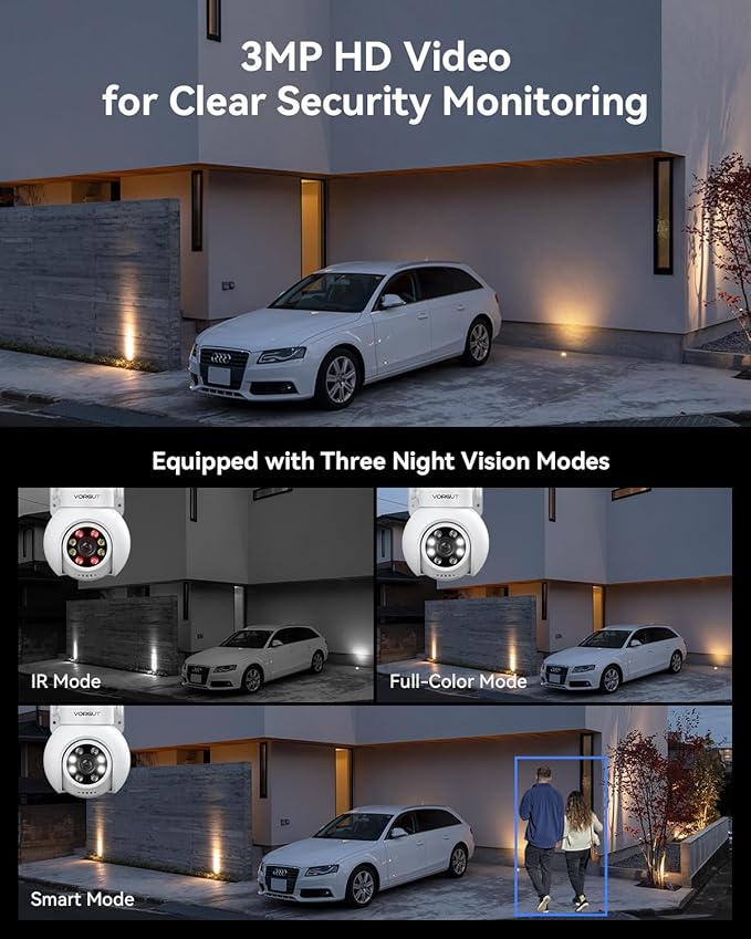 Wireless Security Camera System with 10" LCD Monitor, 2PCS 3MP PTZ Outdoor Camera for Home Surveillance, 10CH NVR with 500G HDD,Auto Tracking,Human Detection,Color Night Vision,No Monthly Fee