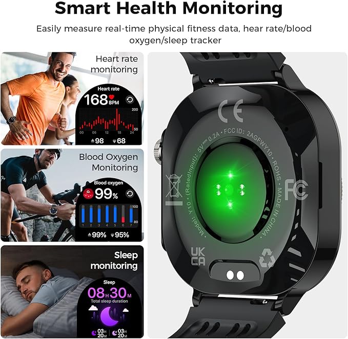 Smart Watch, 2025 AMOLED 3D 1.43" Smartwatch for Men Women (Answer/Make Call), 60 Days/Flashlight/130+ Sports, Heart Rate/Sleep Monitor, IP68 Waterproof Fitness Activity Tracker Android iOS