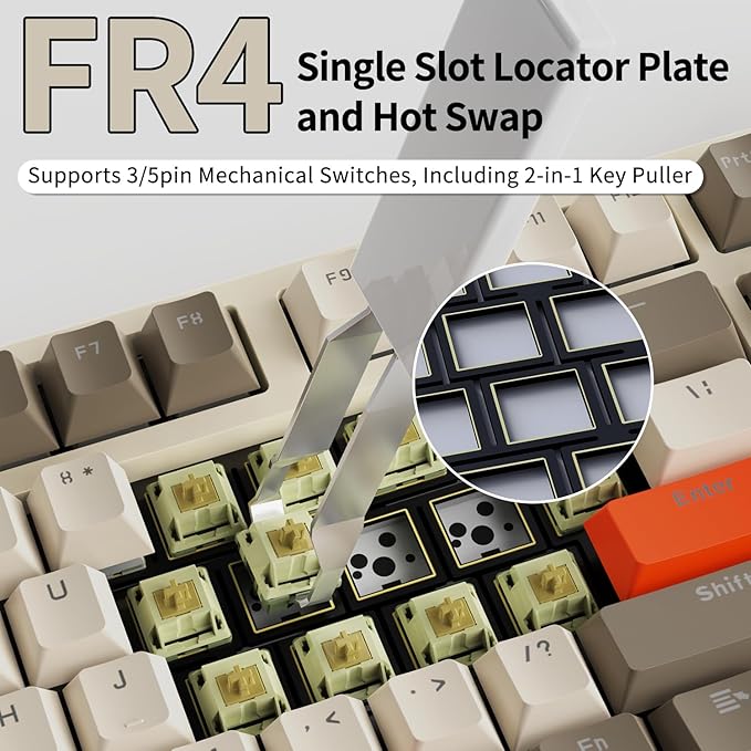 DAIDAI×AJAZZ AK35I V3 Full Size Hot Swap Mechanical Gaming Keyboard with Screen & Knob 2.4G/BT/USB-C Gasket Keyboard FR4 Plate 8000mAh Battery South Facing LED RGB (Avocado Axis)