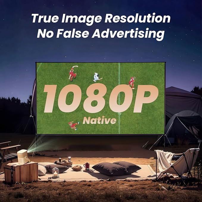 [Sound by JBL& Built-in Battery] Yaber T2 Outdoor Projector with WiFi 6 and Bluetooth, Native 1080P Smart Projector for Inside Outside,Compatible with TV Dongle(Not included)(Camouflage Handle)