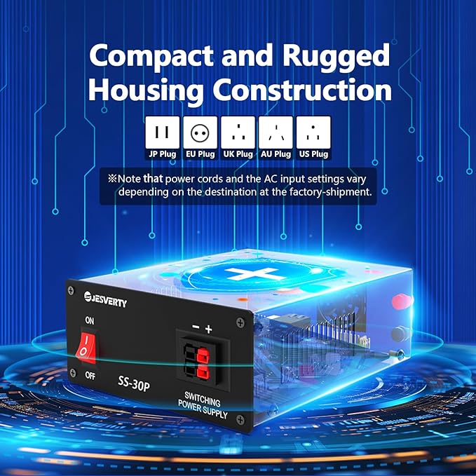 SS-30P 13.8V 30A DC Regulated Universal Compact Bench Power Supply, AC-DC Power Converter, 20W USB & Type-C Quick-Charge, Anderson Connectors & 1/4 inch Bingding Posts for HAM&Amateur Radio
