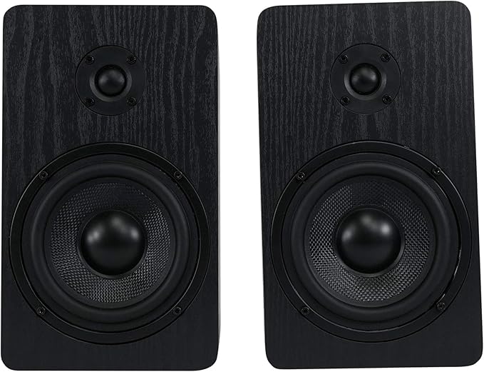 Rockville Pair RockShelf 58B V2 360W Black 5.25" Bookshelf Speakers/8 Ohm, Kevlar Woofers, Silk Dome Tweeters, Wall-Mountable, for Home Theater and Music Enthusiasts