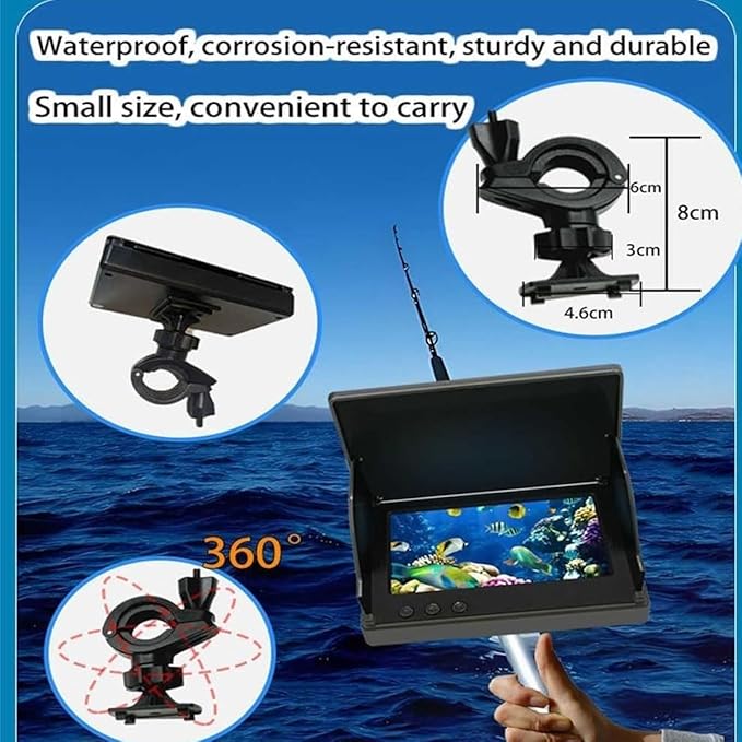 Colitt- Underwater Fishing Camera, Fishing Monitor Underwater Camera with Infrared Night Vision Light, Fishing Monitor Underwater Camera, Ip68 Waterproof, 220° Wide View and 4k Screen(30m/98ft,5in)