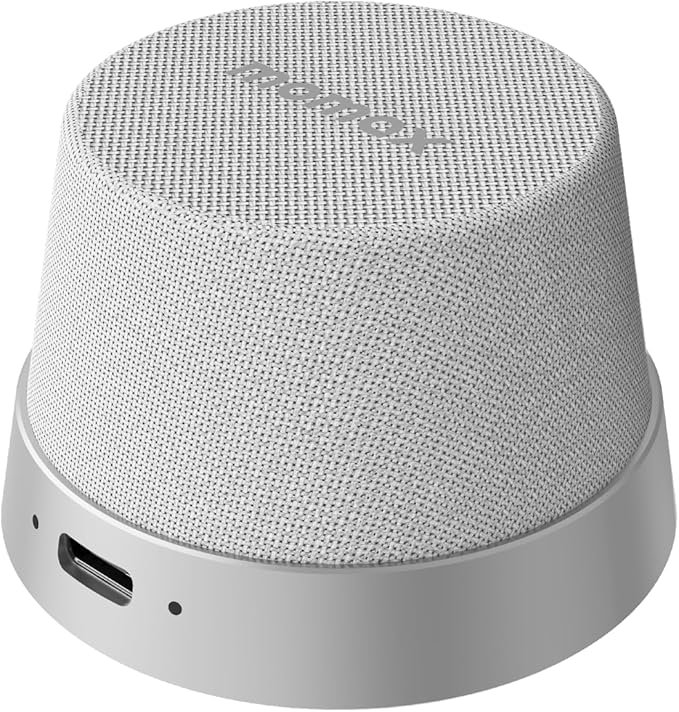 MOMAX Magnetic Portable Bluetooth Speaker - Mini Waterproof Shower Speaker with Bass, 12H Playtime, Outdoor Speaker True Wireless Stereo Pairing for Golf, Beach, Home, Travel, Gift Ideas, Silver