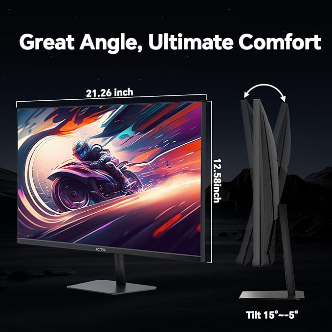 KTC 24" Gaming Monitor 180Hz 144hz Monitor QHD(2560x1440p) l Up to 1MS | Fast IPS Monitor |122% SRGB | 2X DP & 2X HDM| Tilt Xbox PS5 Switch|100×100mm VESA Compatible