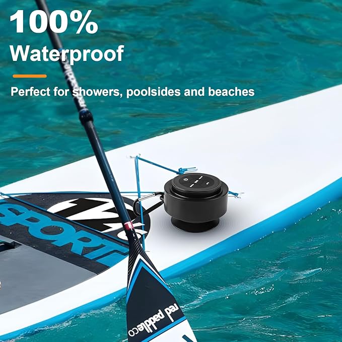 Bluetooth Shower Speaker, Portable Waterproof Speakers with Suction Cup, Wireless Outdoor Speaker for Pool, Camping, Beach, Hiking, Kayaking, Great Gift for Men, Women