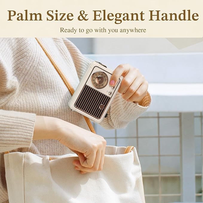 PRUNUS J-999 Retro Bluetooth Speaker,Vintage Decor,Mini Wireless Bluetooth Speaker,Cute Old Fashion Style Support USB/TF Card/AUX for Kitchen Desk Bedroom Office Party Outdoor(Yellow)