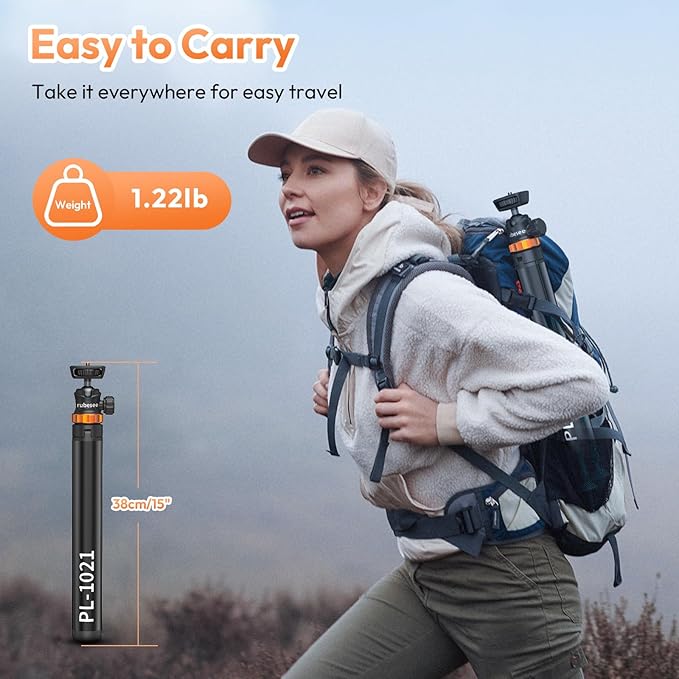 Extendable Tripod Aluminum, 79" Portable Adjustable Light Stand with 1/4" Screw, 360° Ball Head Camera Phone Tripod for Camera Video Light Smartphone, Lightweight for Travel