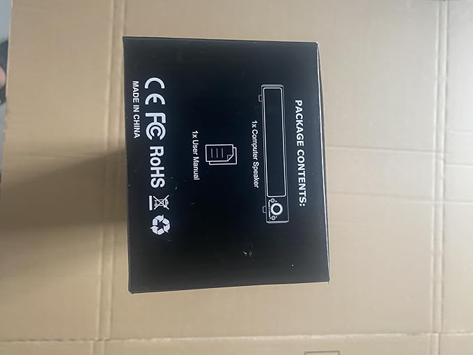 Computer Speakers, USB Powered 3.5mm AUX PC Sound Bar for Desktop Monitor, Gaming Speakers with Headphones & Microphone Link, Superb Stereo Sound, Plug-n-Play (Black)