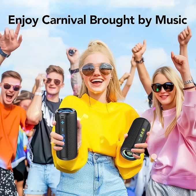 Portable Speaker Bluetooth 5.4, 30W Super Loud Bluetooth Speaker Wireless，Boost Bass 3.0, 30H Playtime, 8 RGB Modes, IPX7 Waterproof Speaker, TWS Pairing, for Outdoor/Home/Party, Gift Ideas