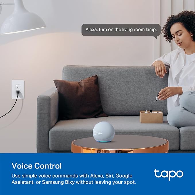 TP-Link Tapo Smart Plug P210M, Wi-Fi in-Wall Outlet, Matter Compatible, Energy Monitoring, 15A/1800W Max, Works with Alexa, Apple Home, Google Home, SmartThings, Voice/Remote Control, ETL Certified