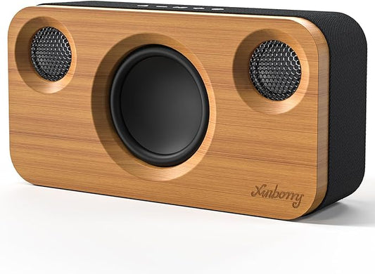Bluetooth Speaker with Deep Bass, 40W(Peak) Wireless Portable Speaker with AUX, TF Card, Stereo Sound Wood Home Audio Sync up to 100 Bluetooth 5.3 Speakers for Home Party, Outdoor Camping