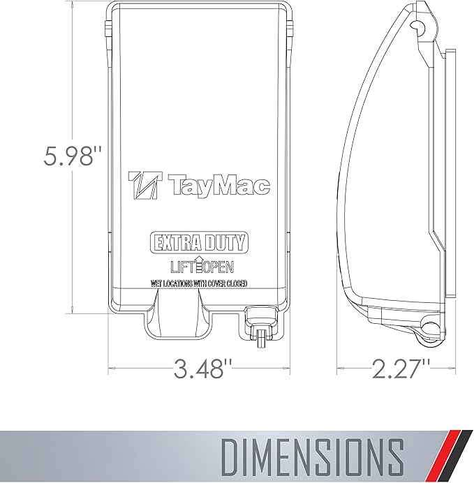 TayMac MX4280S 1-Gang Extra Duty In-Use Cover, Weatherproof Metal Low Profile 8-in-1, 3.5 in. Deep, Vertical, Gray