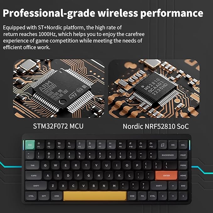 nuphy Air75 V2 Portable 75% Mechanical Keyboard,Wireless Keyboard,Supports Bluetooth/2.4G/USB-C RGB Bluetooth Gaming Keyboards,Compatible with Windows/Mac OS/Linux Systems-Gateron Aloe Switch