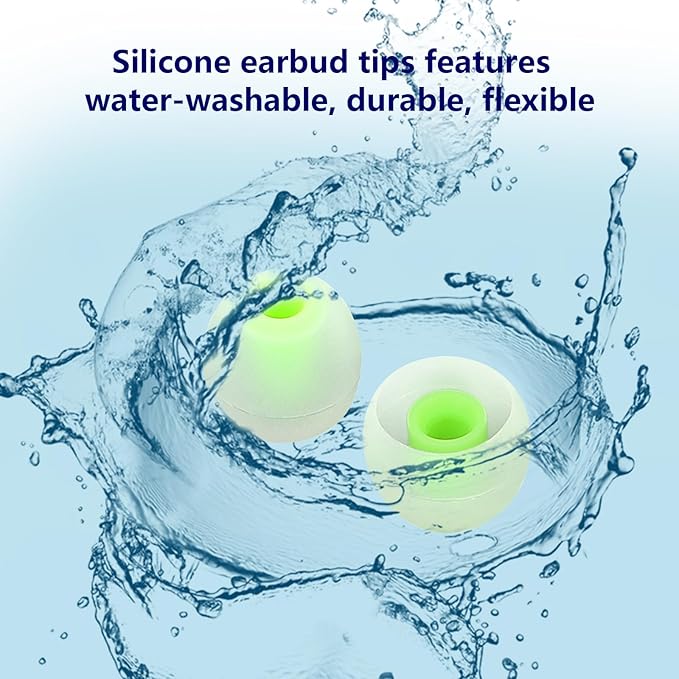 Earbud Replacement Tips Silicone Earbud Tips Earbud Covers Fit for in-Ear Headphones (Inner Hole 3.8mm -5.1mm) Earbud Rubber Tips Eartips 9 Pairs S/M/L