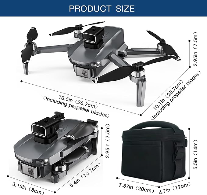 4.5-inch Screen Display Drone with GPS, Dual Cameras and Foldable Design – Model S186GPS (2 batteries)
