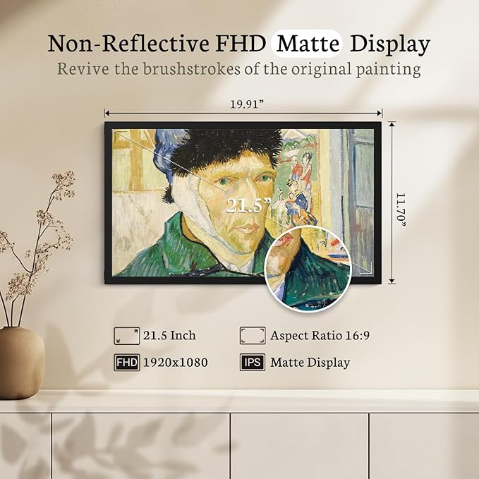 BSIMB Large Digital Picture Frame 21.5 Inch, 1920x1080 FHD WiFi Digital Photo Frame Electronic 32GB Remote Control, Share Pictures/Videos via App/USB/SD Easy Setup Gifts for Mom(Non-Touch), Black