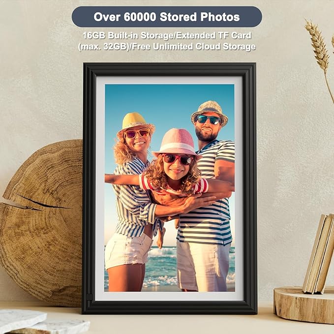 Wireless Digital Picture Frame 10.1"-WiFi-Photo-Frames - Smart Electronic Photo Display 32GB,1280 * 800 Touch Screen, Wall Mountable, Share Photo Video Via App, for Boyfriend Girlfriend