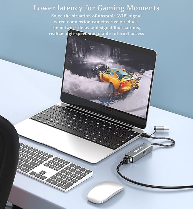 5G USB 3.2 Ethernet Adapter with RTL8157, 2-in-1 USB-A/Type-C to 5Gbps Network Card RJ45 LAN Converter for PC Laptop Windows Mac OS Linux(5Gbps Need Type-C > 3.2)