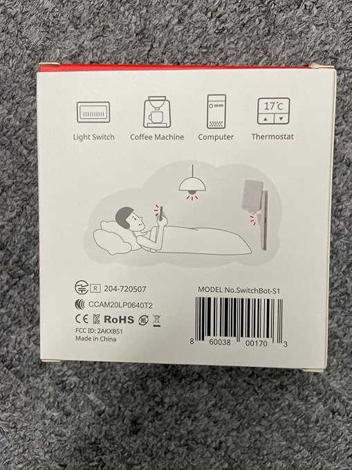 SwitchBot Smart Switch Button Pusher - Bluetooth Fingerbot for Rocker Switch/One-Way Button, Automatic Light Switch, Timer and APP Control, Works with Alexa When Paired with SwitchBot Hub (White)