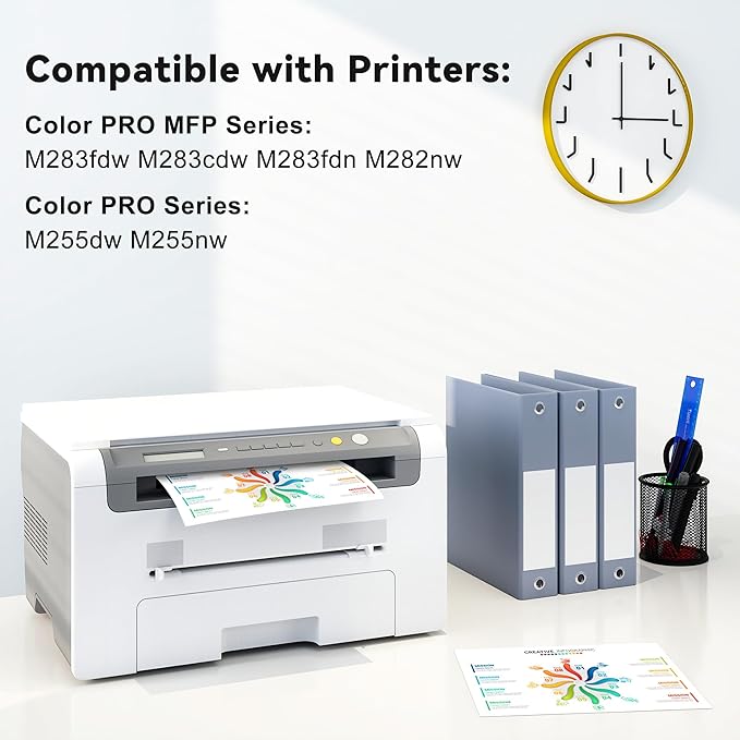 206A Toner Cartridges 4 Pack (with Chip) High Yield Compatible with HP 206A HP206A W2110A 206X W2110X Toner Cartridges Set for Color Pro MFP M283fdw M283fdn M283cdw M282nw M255dw M255nw Printer Toner