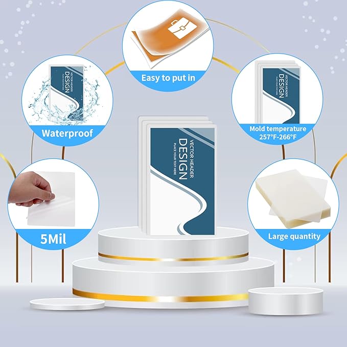 200 Pack 5mil 4“x6" Thermal Laminating Pouches Badge Laminate Pouches Clear Laminated Luggage Tags Printable Laminator Pouches for Business Permits Cards (200, 4"x6"-5mil)