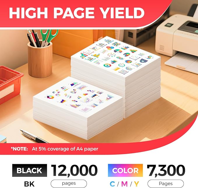 034 CRG034 Toner Cartridge Set 4-Pack High Yield Replacement for Canon 034 CRG-034 9454B001 9453B001 9452B001 9451B001 Toner Cartridge Compatible with Canon Color imageCLASS MF810Cdn MF820Cdn Printer