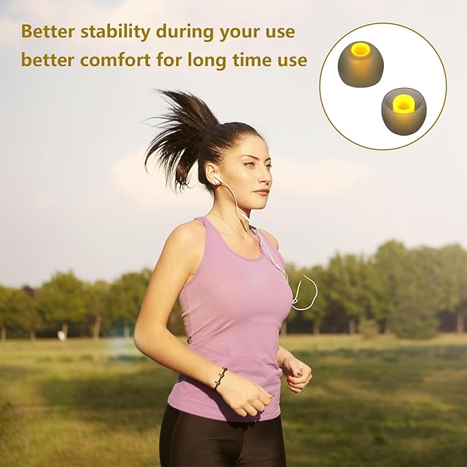 Earbud Replacement Tips Silicone Earbud Tips Earbud Covers Fit for in-Ear Headphones (Inner Hole 3.8mm -5.1mm) Earbud Rubber Tips Eartips 9 Pairs S/M/L